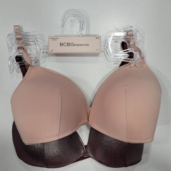 BCBGeneration Bra Set Red Shimmer & Blush Pink - Picture 1 of 8